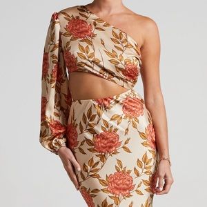 Floral cut out maxi dress